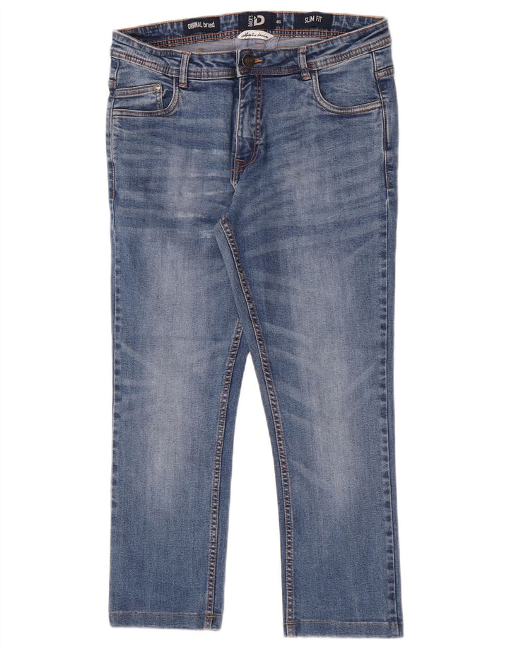 Dack's Crop Slim Jeans IT 46 Large W30 L24 Μπλε βαμβακερό