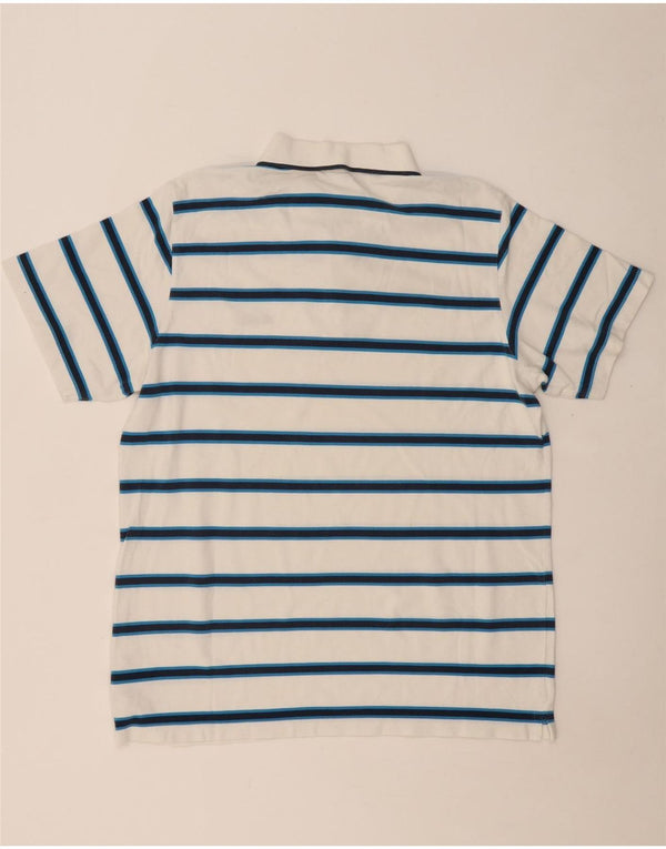 Ανδρικό μπλουζάκι πόλο REEBOK XL Λευκό βαμβακερό ριγέ