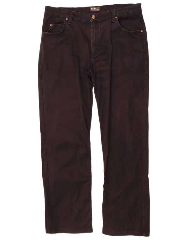 Lee Mens Brooklyn Straight Casual Παντελόνι W36 L31 Μαύρο βαμβακερό