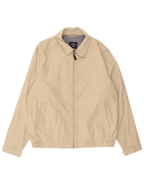 Marks & Spencer Mens Bomber Jacket UK 40 Large Beige Polyester