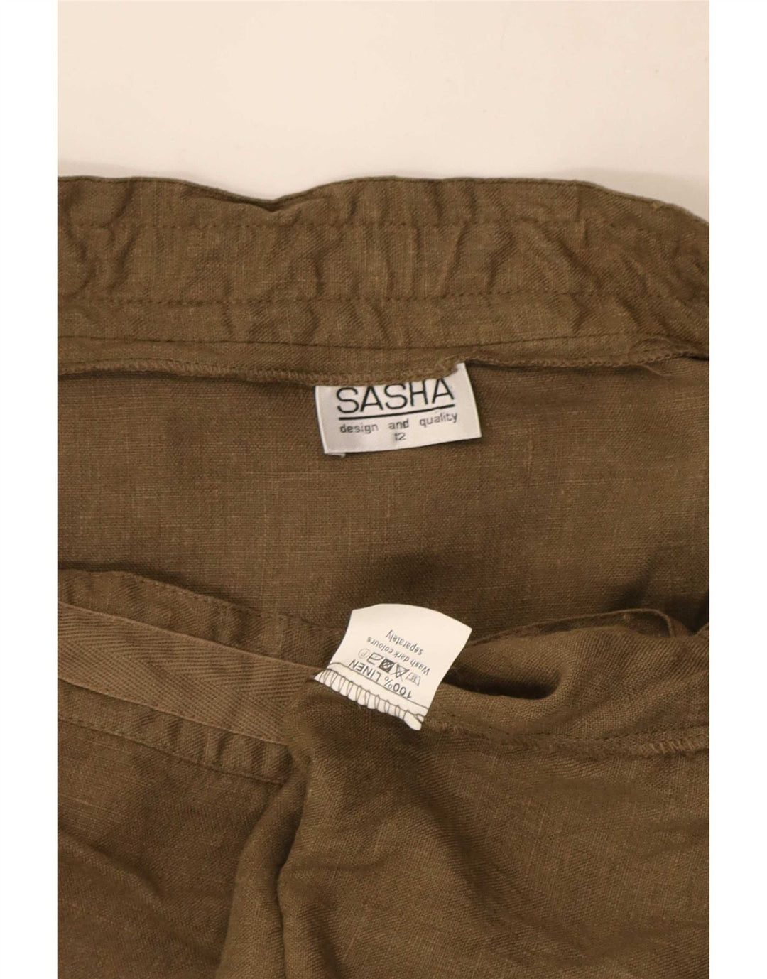 Sasha Γυναικεία Φούστα Cargo UK 12 Medium W29 Χακί Λινό