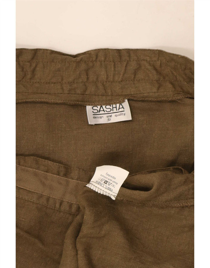 Sasha Γυναικεία Φούστα Cargo UK 12 Medium W29 Χακί Λινό