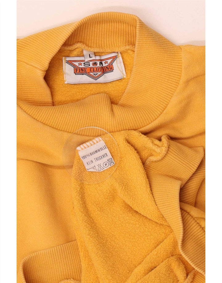 Vintage Ανδρικό Φούτερ Jumper Μεγάλο Κίτρινο Βαμβακερό