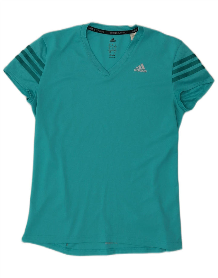 Adidas Γυναικείο T-Shirt Climalite Top UK 8/10 Small Turquoise Polyester