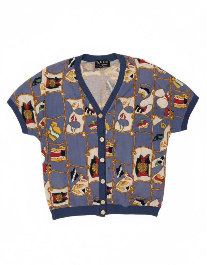 Ennedi Γυναικεία Abstract Pattern Ζακέτα με κοντό μανίκι IT 46 μεγάλο μπλε