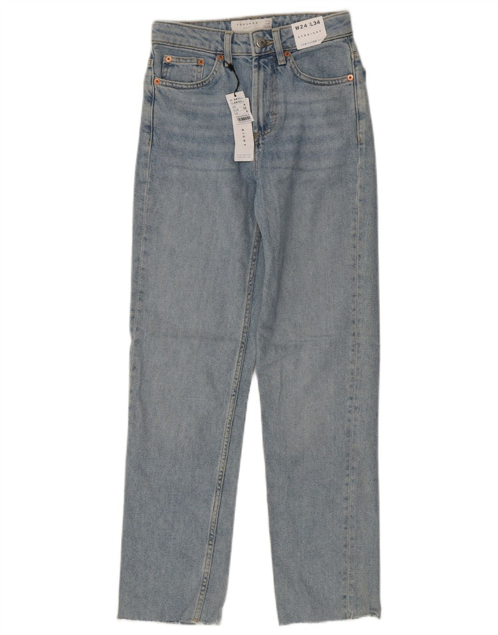 Topshop Γυναικείο ίσιο τζιν W24 L28 Μπλε βαμβακερό