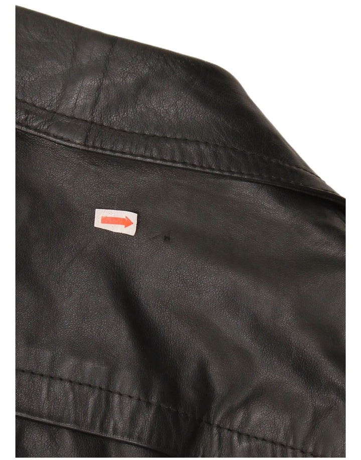 VINTAGE Ανδρικό Δερμάτινο Παλτό IT 48 Medium Black Leather