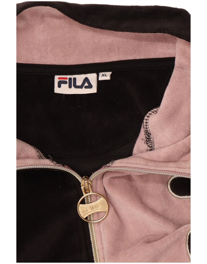 Fila Γυναικεία φόρμα φόρμας υπερμεγέθης γραφικά Top Jacket UK 18 XL Μαύρο