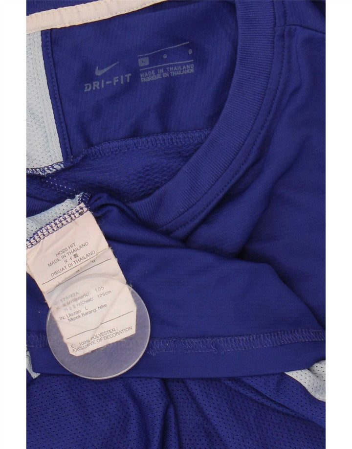 Ανδρικό T-Shirt Nike Dri Fit Top Large Blue Colorblock Πολυεστέρας
