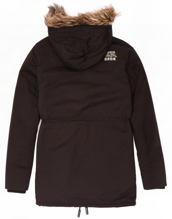 Superdry γυναικείο μπουφάν Parka με κουκούλα UK 6 XS Black Polyester