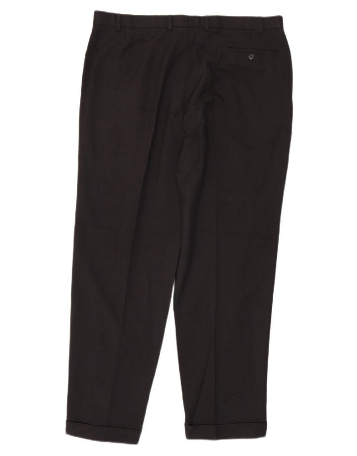 Marks & Spencer Ανδρικό παντελόνι με καρφίτσα W40 L33 Navy Blue Polyester