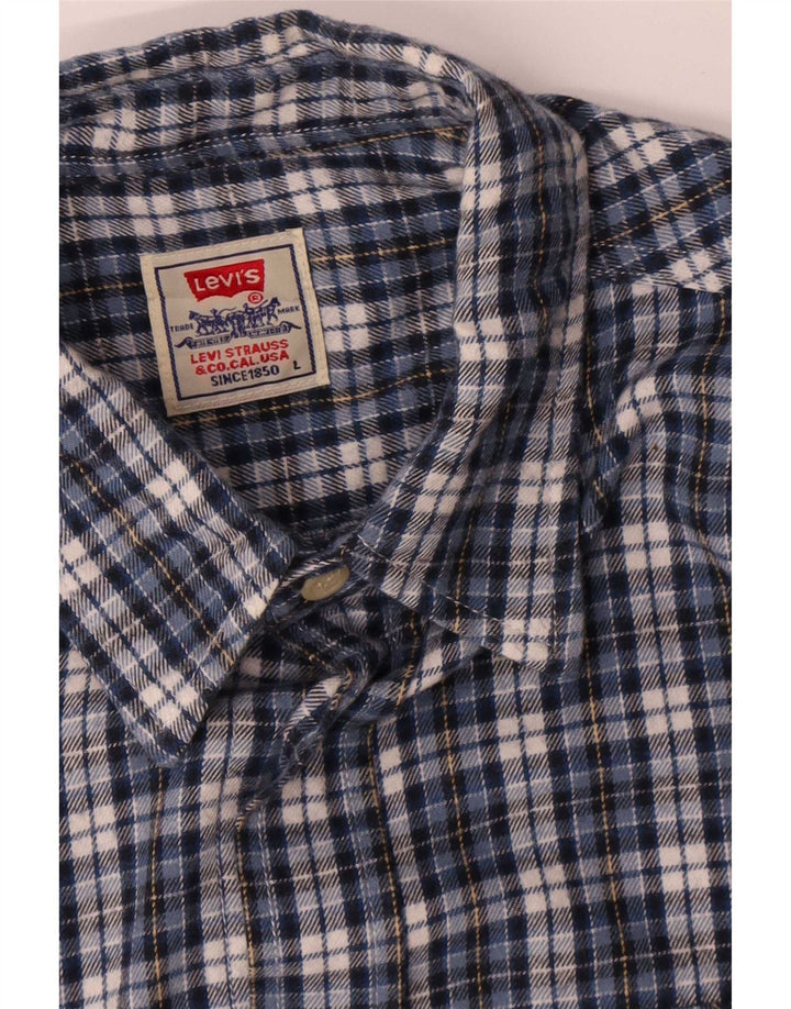Ανδρικό φανελένιο πουκάμισο Levi's Large Blue Check