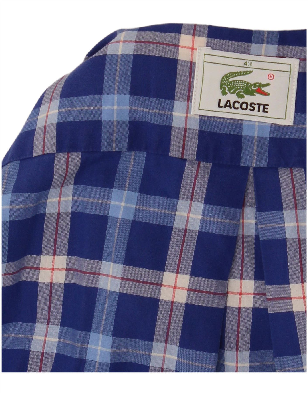 Ανδρικό κοντομάνικο πουκάμισο Lacoste, Μέγεθος 43 Large Μπλε Check