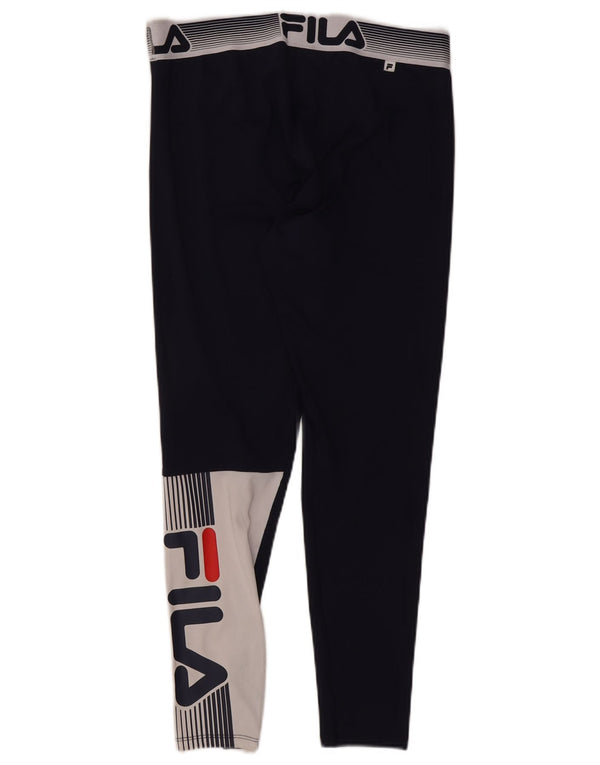 Fila Γυναικείο Γραφικό Κολάν UK 14 Medium Navy Blue Colorblock Πολυεστέρας