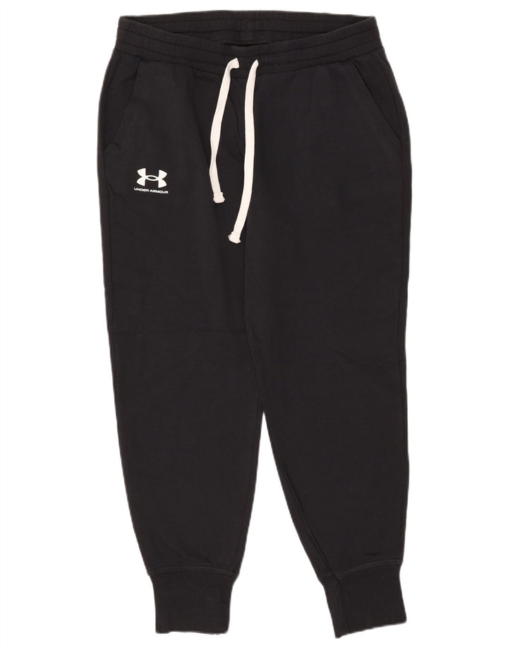 UNDER ARMOR Γυναικεία αθλητική φόρμα παντελόνι Joggers UK 14 μεγάλο μαύρο βαμβακερό