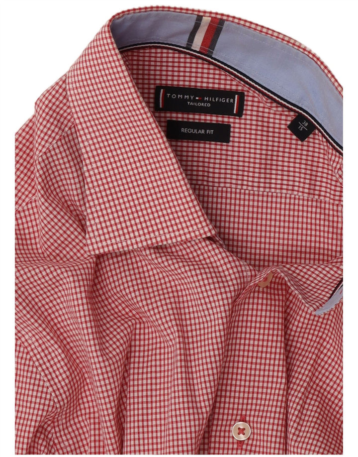Tommy Hilfiger Ανδρικό πουκάμισο με κανονική εφαρμογή Μέγεθος 38 15 Medium Red Gingham