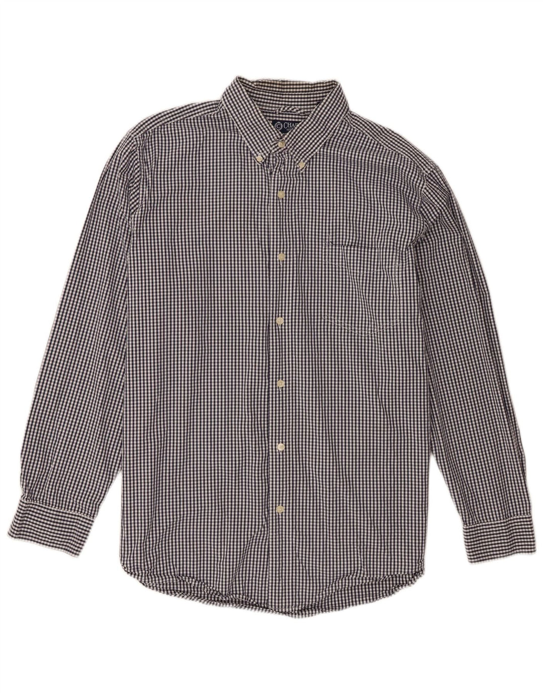 Chaps Ανδρικό πουκάμισο XL Navy Blue Gingham Cotton