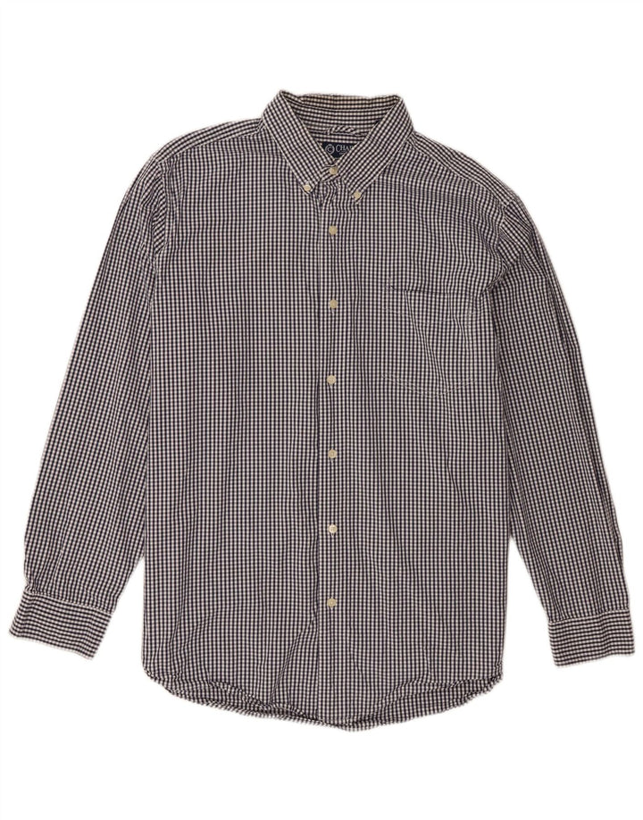 Chaps Ανδρικό πουκάμισο XL Navy Blue Gingham Cotton