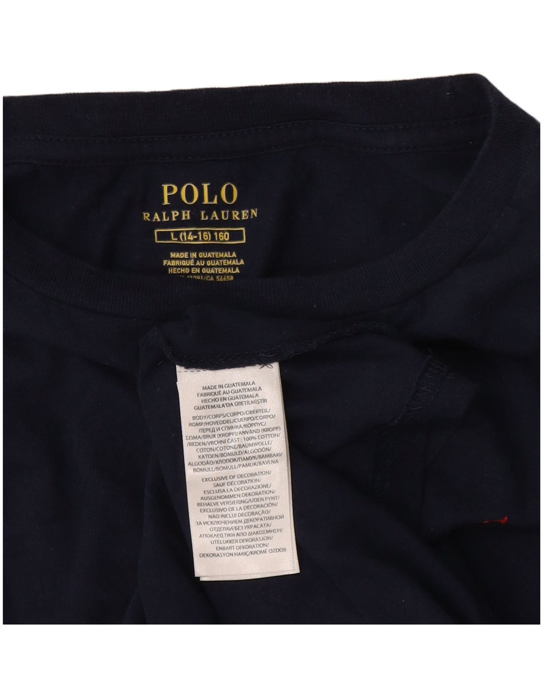Ralph Lauren Boys Μπλουζάκι μακρυμάνικο 14-15 ετών μεγάλο navy μπλε βαμβακερό