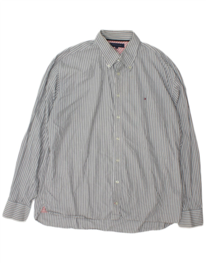Ανδρικό πουκάμισο Tommy Hilfiger 2XL Γκρι ριγέ βαμβακερό