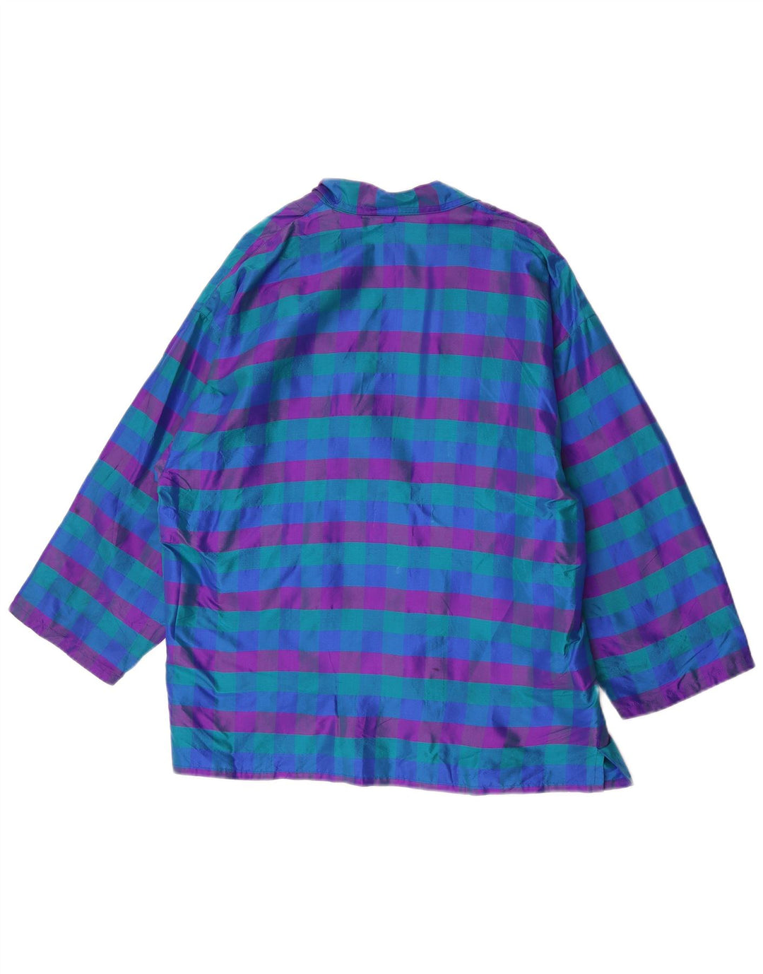 Vintage γυναικείο ανοιχτό σακάκι UK 14 Medium Blue Check