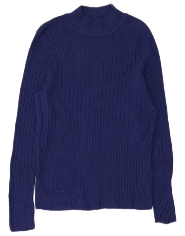 Marks & Spencer Γυναικείο πουλόβερ με λαιμό χελώνα UK 16 Large Navy Blue