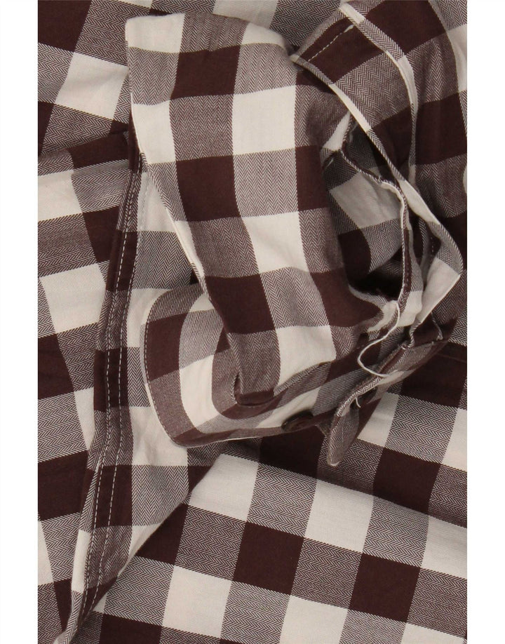 Ανδρικό πουκάμισο Zara Slim Fit μεγάλο καφέ Gingham