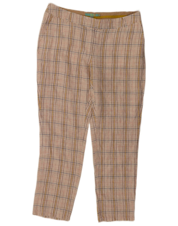 Boden Γυναικείο ίσιο παντελόνι Chino UK 14 Μεγάλο W34 L28 Μπεζ λινό