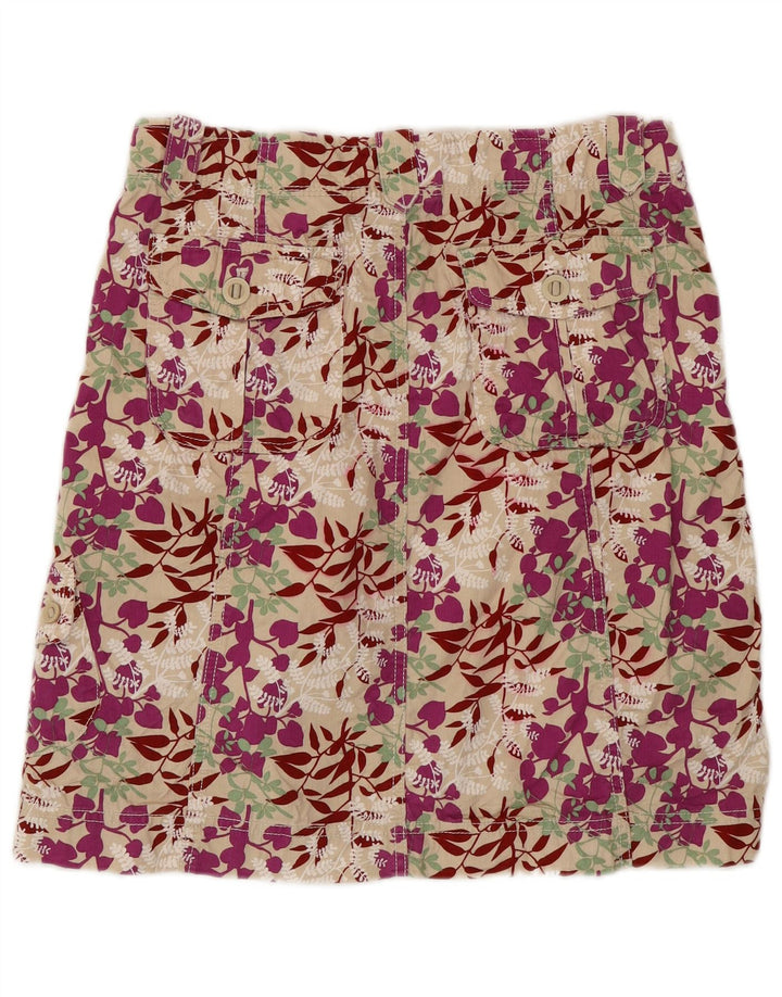 EDDIE BAUER Γυναικεία φούστα σε γραμμή Α US 8 μεσαία W30 Μπεζ φλοράλ βαμβακερή