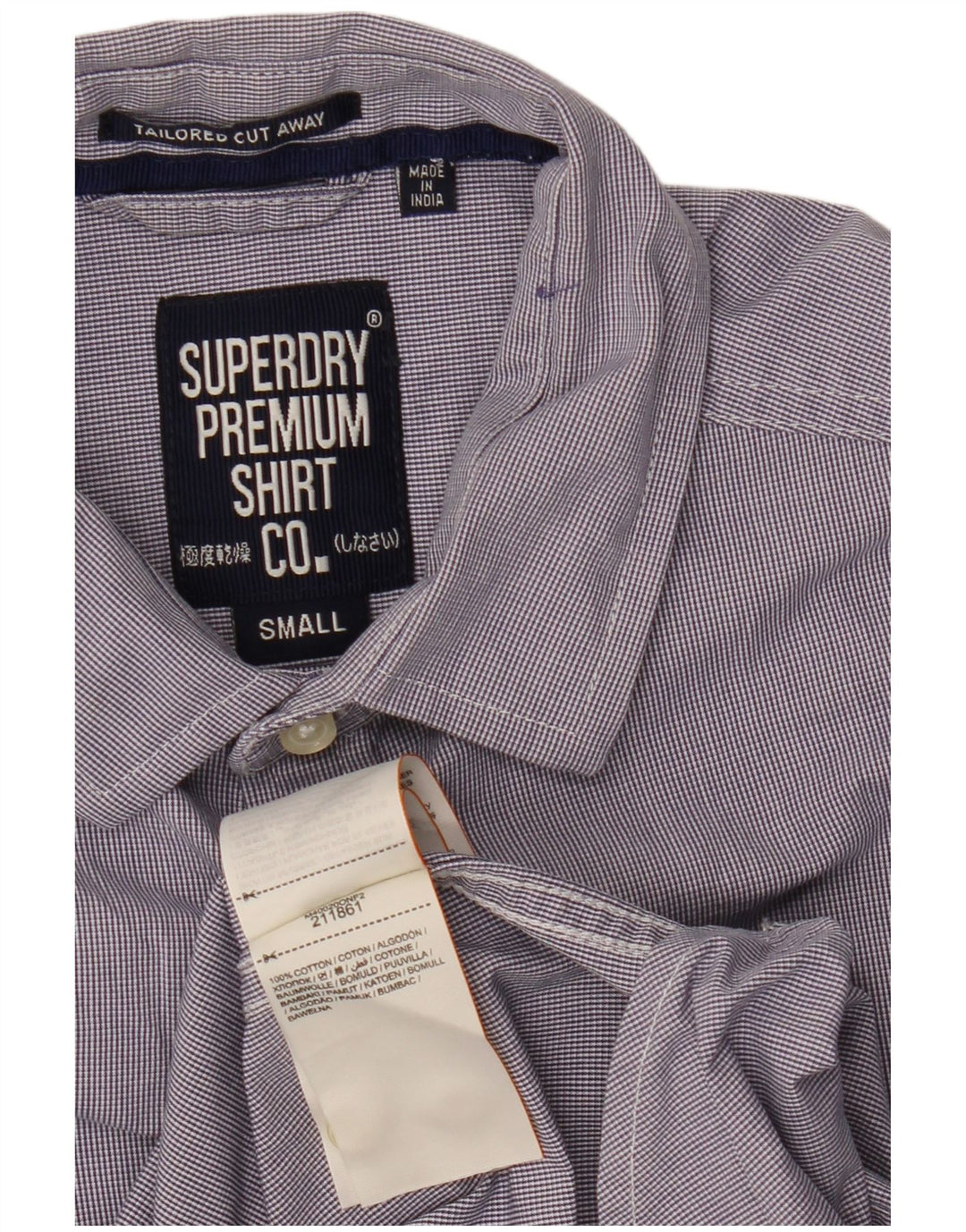 Ανδρικό πουκάμισο SUPERDRY Προσαρμοσμένο Μικρό Μωβ Ριγέ Βαμβακερό