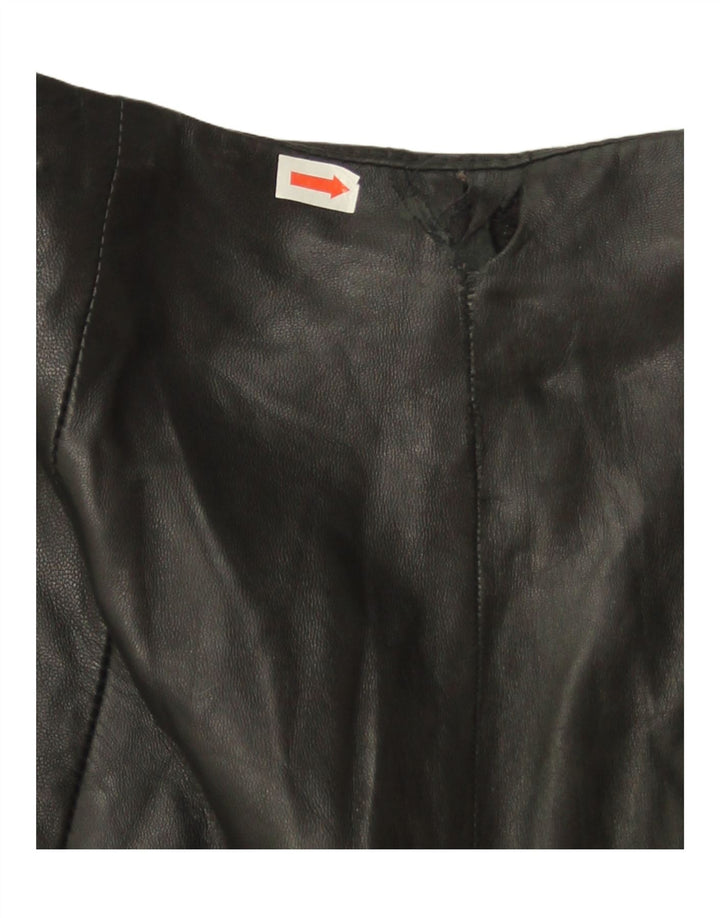 Mango Γυναικείο Λεπτό Δερμάτινο Παντελόνι EU 36 Small W24 L27 Μαύρο Δερμάτινο
