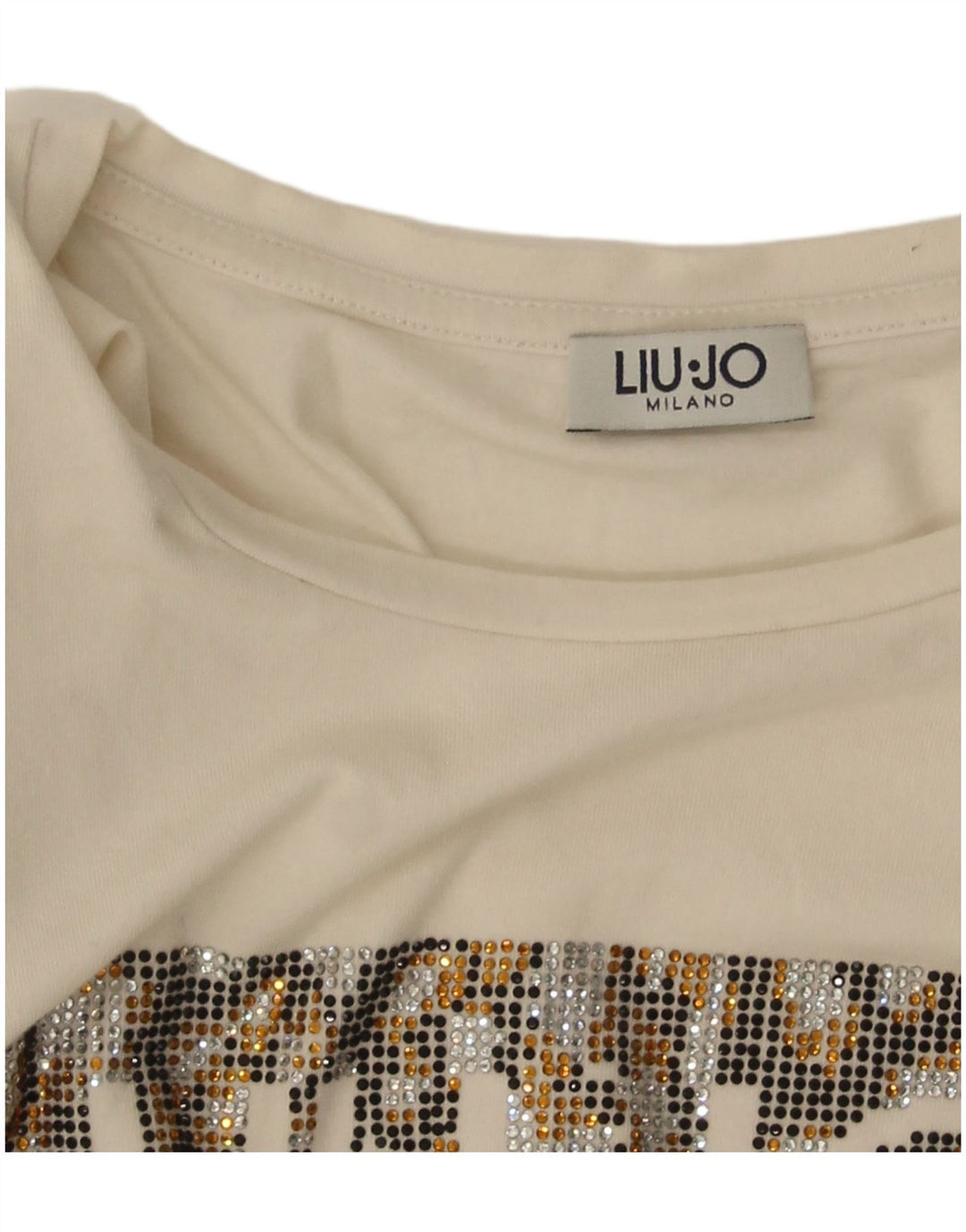 Liu Jo Γυναικείο γραφικό T-Shirt Top UK 10 Small White