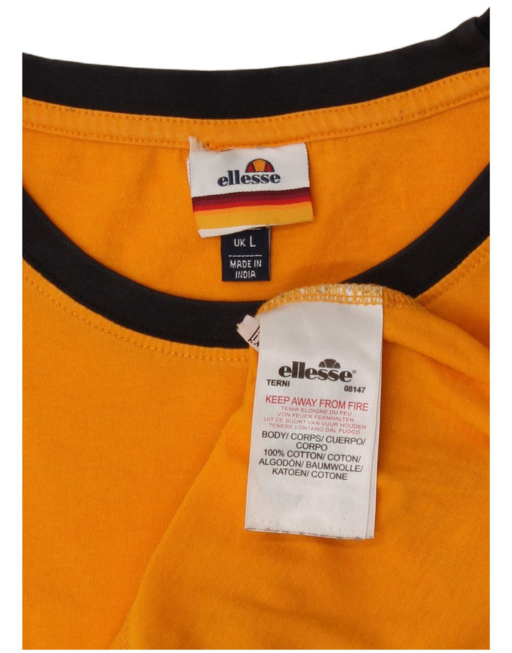 Ανδρικό γραφικό T-Shirt Ellesse Top μεγάλο πορτοκαλί βαμβακερό