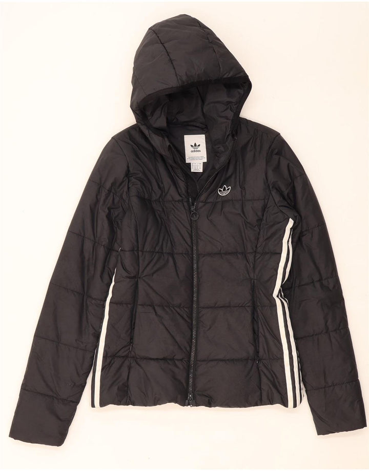 Γυναικείο μπουφάν με κουκούλα Adidas UK 8 Small Black Polyester