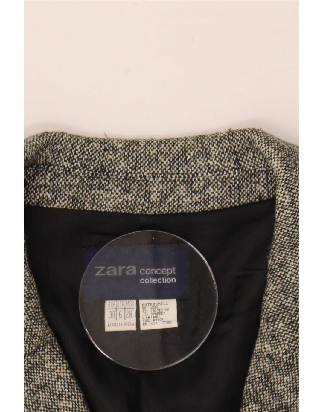 Zara Γυναικείο Παλτό EU 38 Μικρό Γκρι Μαλλί