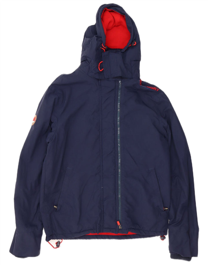Ανδρικό SUPERDRY Windcheater Hooded Windbreaker Jacket UK 38 Medium Navy Blue