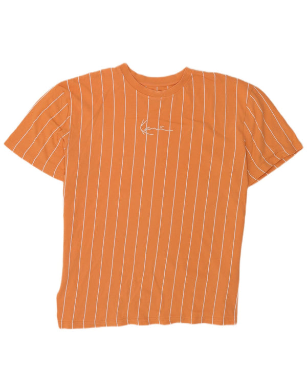 Karl Kani Ανδρικό γραφικό T-Shirt Top μεγάλο πορτοκαλί βαμβακερό ριγέ