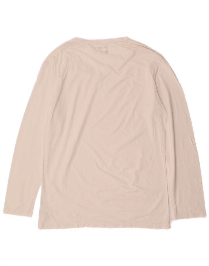 CALVIN KLEIN JEANS Mens Top Long Sleeve XL White Cotton