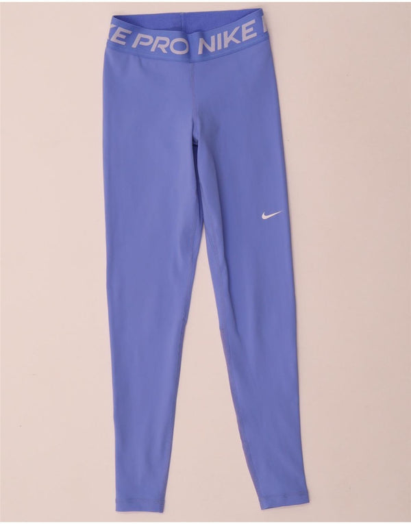 Γυναικεία γραφικά κολάν NIKE Dri Fit UK 6 XS Blue Polyester