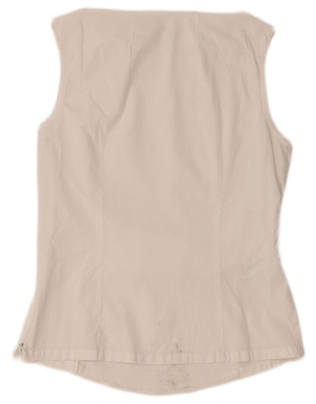 NARACAMICIE Γυναικεία μπλούζα αμάνικη μπλούζα UK 8 Small White Ripe Βαμβακερή