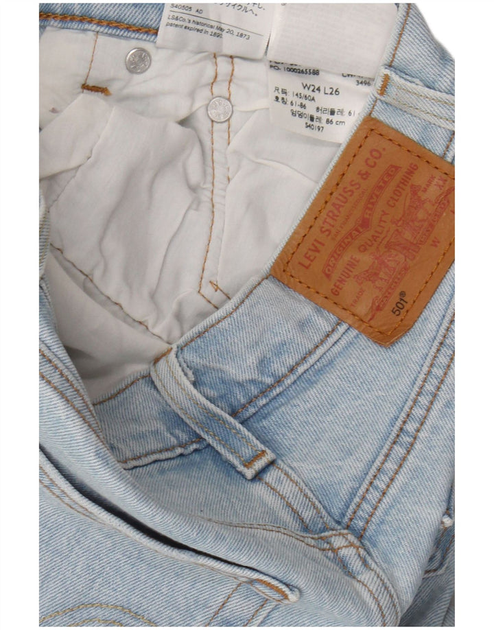 LEVI'S Γυναικείο 501 γραφικό ίσιο τζιν W24 L26 Μπλε βαμβακερό