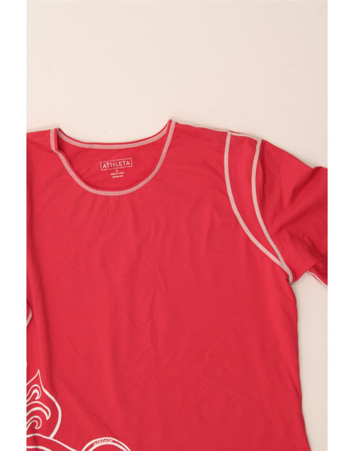 ATHLETA Womens Top Long Sleeve UK 16 Large Pink Paisley Polyamide Vintage Athleta and Second-Hand Athleta from Messina Hembry 