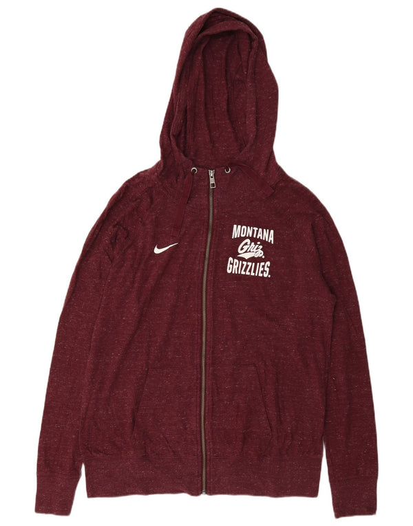 Γυναικείο πουλόβερ Nike Montana Grizzlies με φερμουάρ UK 16 Large Burgundy
