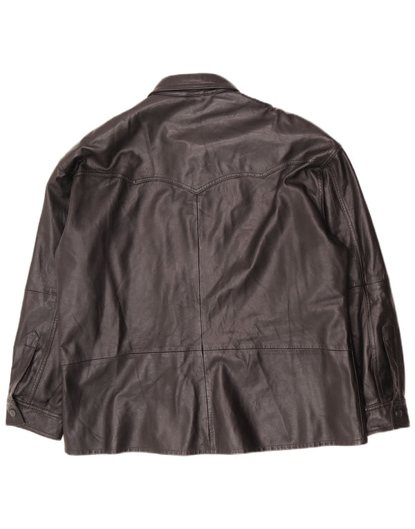 Vintage Γυναικείο Oversized Δερμάτινο Μπουφάν EU 40 Μεσαίο Μαύρο
