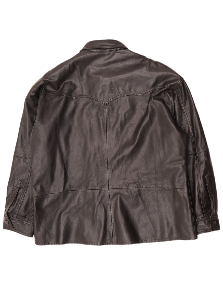 Vintage Γυναικείο Oversized Δερμάτινο Μπουφάν EU 40 Μεσαίο Μαύρο
