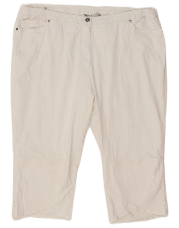 Marks & Spencer Γυναικείο ίσιο παντελόνι Capri EU 50 3XL W42 L19 Λευκό