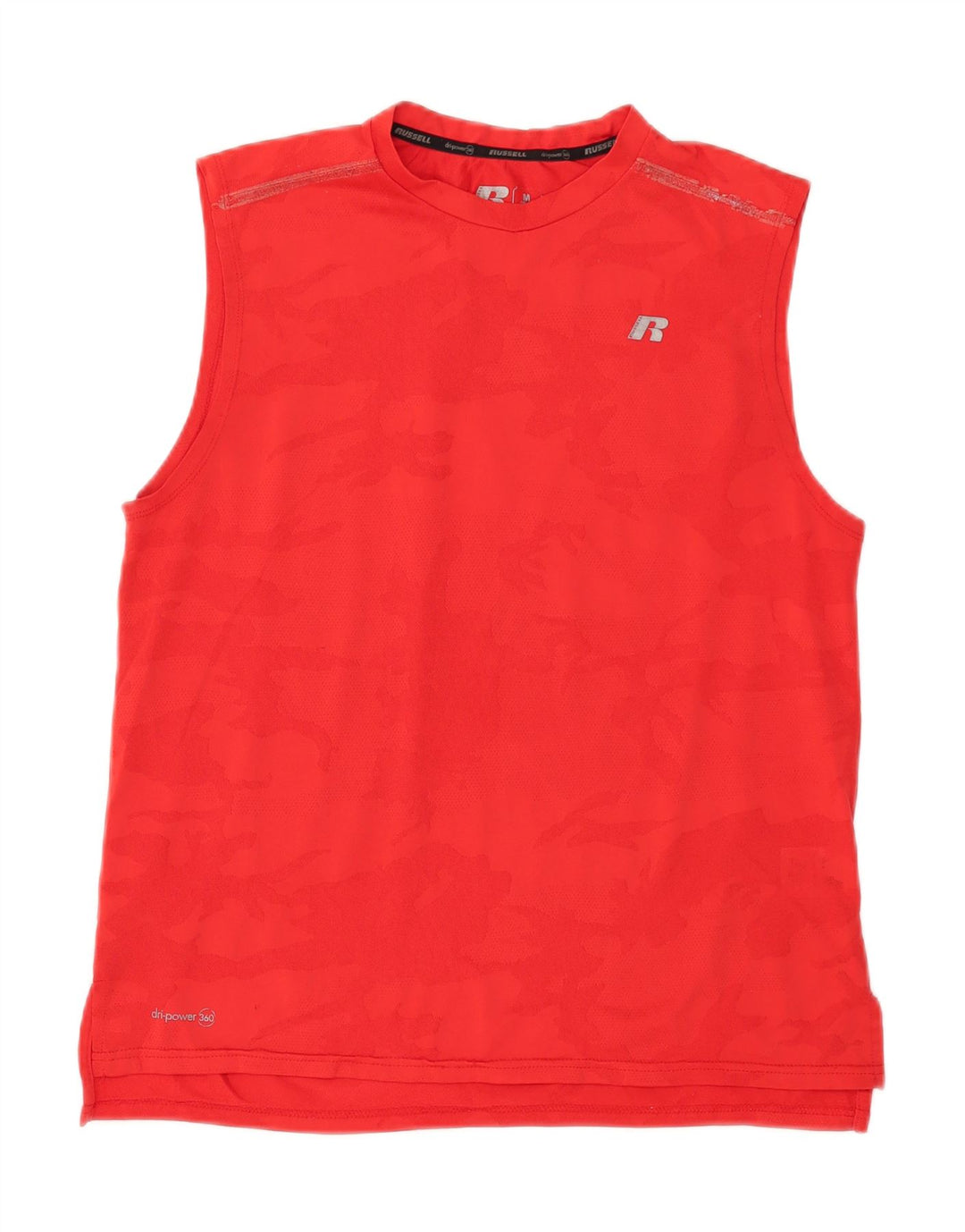 RUSSELL ATHLETIC Mens Dri-Power Graphic Vest Top UK 38/40 Medium Red Vintage Russell Athletic and Second-Hand Russell Athletic from Messina Hembry 