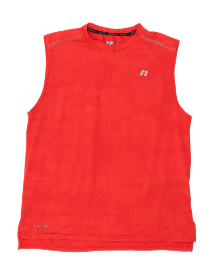 RUSSELL ATHLETIC Mens Dri-Power Graphic Vest Top UK 38/40 Medium Red Vintage Russell Athletic and Second-Hand Russell Athletic from Messina Hembry 