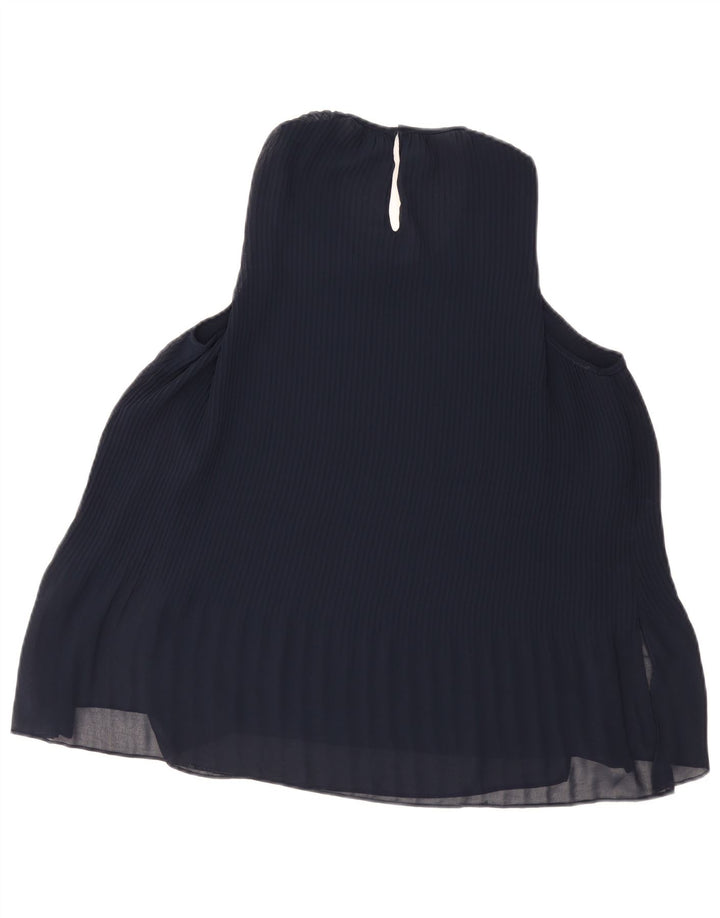 Zara Γυναικεία Αμάνικη Μπλούζα Τοπ UK 10 Small Navy Blue