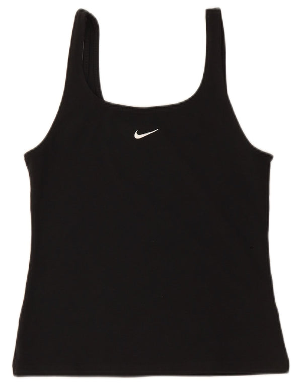 NIKE Γυναικείο Crop Cami Top UK 12 Medium Black Cotton